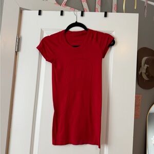 Lululemon Athletica Red Short Sleeve Tee